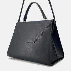 Pre Owned Valextra Valextra Iside 2Way Shoulder Bag Black Leather Size Large