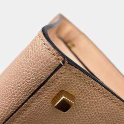 Pre Owned حقيبة فالاكسسترا جلد بيج مقاس متوسط 2 اتجاه إيديد