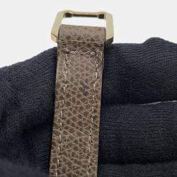 Pre Owned Valextra Valextra Izide Oyster gray Soft Calf Leather Size Mini