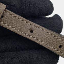 Pre Owned Valextra Valextra Izide Oyster gray Soft Calf Leather Size Mini