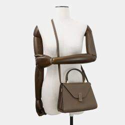 Pre Owned Valextra Valextra Izide Oyster gray Soft Calf Leather Size Mini