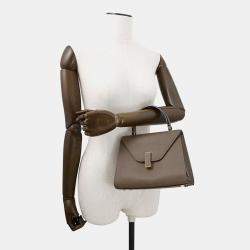 Pre Owned Valextra Valextra Izide Oyster gray Soft Calf Leather Size Mini