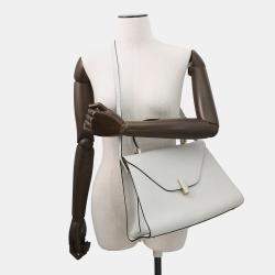 مملوكة مسبقًا Valextra Valextra Idide 2Way Handbag Light Gray Leather Size Large