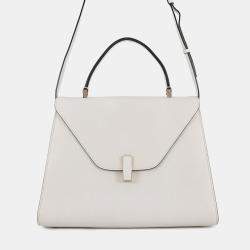 مملوكة مسبقًا Valextra Valextra Idide 2Way Handbag Light Gray Leather Size Large