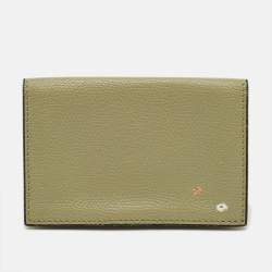 Pre Owned حامل بطاقات فاليكسترا أوندا جلدي أخضر