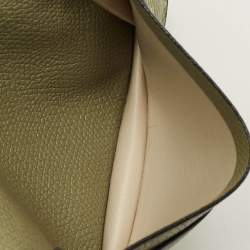 Pre Owned حامل بطاقات فاليكسترا أوندا جلدي أخضر