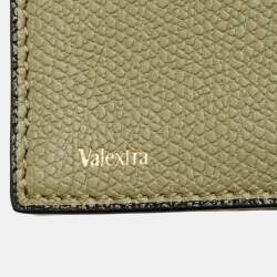 Pre Owned حامل بطاقات فاليكسترا أوندا جلدي أخضر