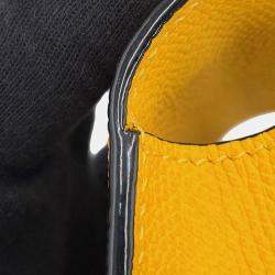 Pre Owned Valextra Valextra Iside Belt Crossbody Bag Sunshine Yellow Soft Calf Leather Size Micro