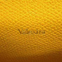 Pre Owned Valextra Valextra Iside Belt Crossbody Bag Sunshine Yellow Soft Calf Leather Size Micro