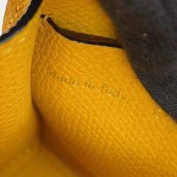 Pre Owned Valextra Valextra Iside Belt Crossbody Bag Sunshine Yellow Soft Calf Leather Size Micro