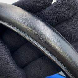 مملوكة مسبقًا Valextra Valextra Serie Esse 2-Way Handbag Black/Blue Leather Suede Size Large