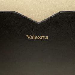 مملوكة مسبقًا Valextra Valextra Serie Esse 2-Way Handbag Black/Blue Leather Suede Size Large