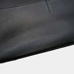 مملوكة مسبقًا Valextra Valextra Serie Esse 2-Way Handbag Black/Blue Leather Suede Size Large