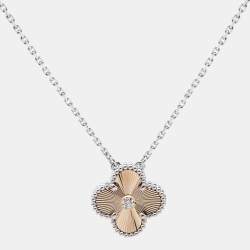 مملوكة مسبقًا Van Cleef & Arpels Vintage Alhambra Diamond 18k Two Tone Holiday Pendant 2024 Pendant Necklace