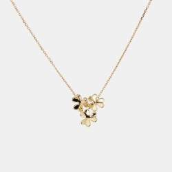 مملوكة مسبقًا Van Cleef & Arpels Frivole 3 Flower Diamond 18k Yellow Gold Necklace