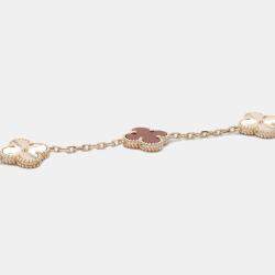 Van Cleef & Arpels 18K Rose Gold Vintage Alhambra 5 Motif Bracelet