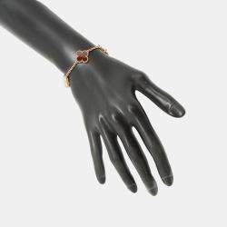 Van Cleef & Arpels 18K Rose Gold Vintage Alhambra 5 Motif Bracelet