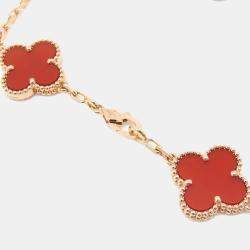 Van Cleef & Arpels 18K Rose Gold Vintage Alhambra 5 Motif Bracelet