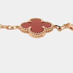 Van Cleef & Arpels 18K Rose Gold Vintage Alhambra 5 Motif Bracelet