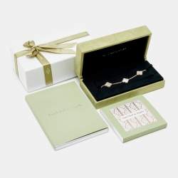 Pre Owned Van Cleef & Arpels Vintage Alhambra Mother of Pearl 18k Yellow Gold Station Bracelet