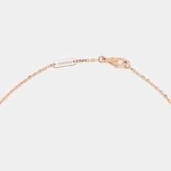 Pre Owned Van Cleef & Arpels Vintage Alhambra 2023 Holiday Limited Obsidian Diamond 18k Rose Gold Necklace