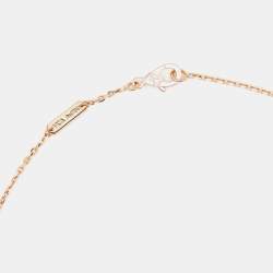 Pre Owned Van Cleef & Arpels Vintage Alhambra 2023 Holiday Limited Obsidian Diamond 18k Rose Gold Necklace