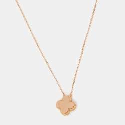 Van Cleef & Arpels Vintage Alhambra Obsidian DIamond 18k Rose Gold 2023 Holiday Necklace