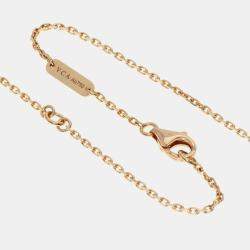 Pre Owned Van Cleef & Arpels 18K Rose Gold and Diamond 2015 Limited Edition Vintage Alhambra Pendant Necklace