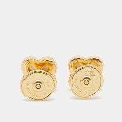 Pre Owned Van Cleef & Arpels Sweet Alhambra Mother of Pearl 18k Yellow Gold Earrings