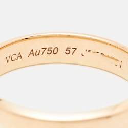 Pre Owned Van Cleef & Arpels Toujours 18k Rose Gold Wedding Band Ring Size 57