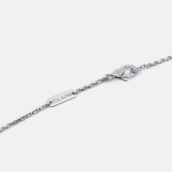 مملوكة مسبقًا Van Cleef & Arpels Vintage Alhambra Guilloché Rhodium Plated 18K White Gold Pendant Necklace