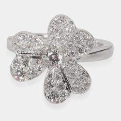 Van Cleef & Arpels 18k White Gold Frivole Fashion Ring in 0.8 CTW