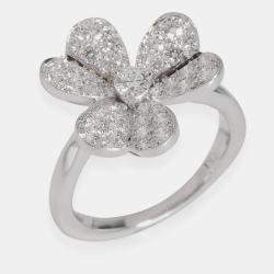 Van Cleef & Arpels 18k White Gold Frivole Fashion Ring in 0.8 CTW