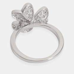 Van Cleef & Arpels 18k White Gold Frivole Fashion Ring in 0.8 CTW