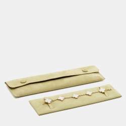 Pre Owned Van Cleef & Arpels Vintage Alhambra 5 Motif Mother of Pearl 18K Yellow Gold Station Bracelet