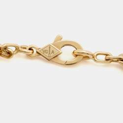Pre Owned Van Cleef & Arpels Vintage Alhambra 5 Motif Mother of Pearl 18K Yellow Gold Station Bracelet