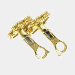 Van Cleef & Arpels 18K Yellow Gold Vintage Alhambra Shell Earrings