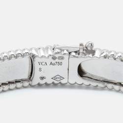 Pre Owned Van Cleef & Arpels Perlée Signature 18k White Gold Bracelet S