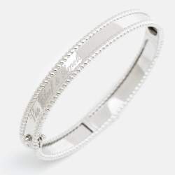 Pre Owned Van Cleef & Arpels Perlée Signature 18k White Gold Bracelet S