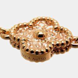 Pre Owned Van Cleef & Arpels 750 pink gold Sweet Alhambra 16 motif long necklace