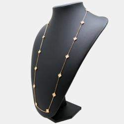 Pre Owned Van Cleef & Arpels 750 pink gold Sweet Alhambra 16 motif long necklace