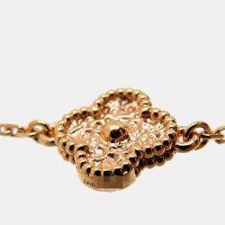 Pre Owned Van Cleef & Arpels 750 pink gold Sweet Alhambra 16 motif long necklace