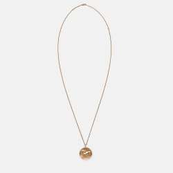 Pre Owned Van Cleef & Arpels Zodiaque Medal Taurus 18k Yellow Gold Pendant Necklace