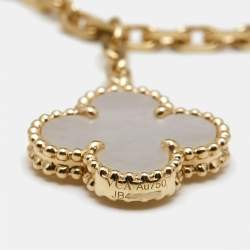 Pre Owned Van Cleef & Arpels Magic Alhambra Mother of Pearl 18k Yellow Gold Necklace