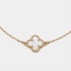 Pre Owned Van Cleef & Arpels Sweet Alhambra Mother of Pearl 18k Yellow Gold Bracelet