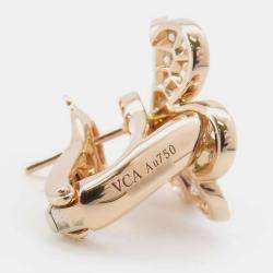 Pre Owned Van Cleef & Arpels 18K Pink Gold Frivole Earrings Size Small