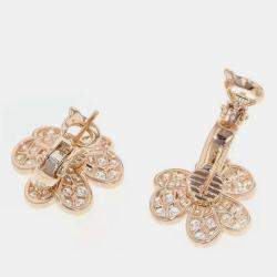 Pre Owned Van Cleef & Arpels 18K Pink Gold Frivole Earrings Size Small