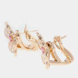 Pre Owned Van Cleef & Arpels 18K Pink Gold Frivole Earrings Size Small