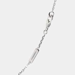 Pre Owned Van Cleef & Arpels Vintage Alhambra Diamond 18k White Gold Pendant Necklace