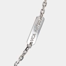 Pre Owned Van Cleef & Arpels Vintage Alhambra Diamond 18k White Gold Pendant Necklace